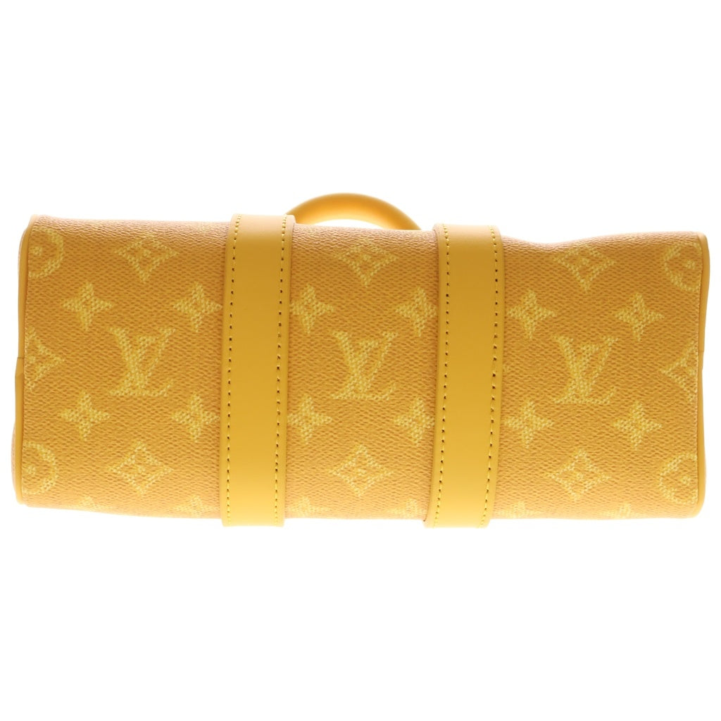 LOUIS VUITTON(ルイヴィトン) モノグラム・ヘリテージ キーポルバンドリエール25 2WAYバッグ ハンドバッグ ショルダーバッグ ミニボストンバッグ イエロー レザー×PVC M13166 ゴールド金具 レディース