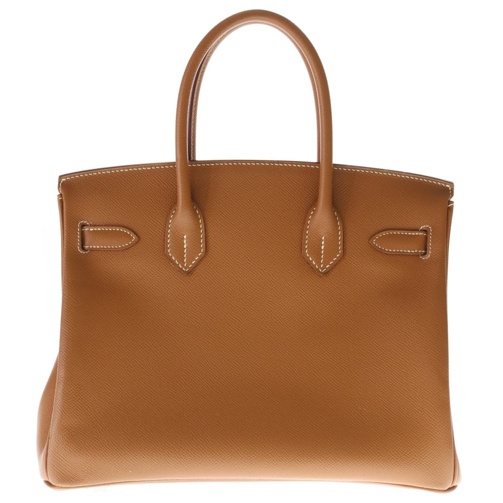 HERMES(エルメス) バーキン30 ゴールド エプソン ハンドバッグ トートバッグ □K刻印 シルバー金具 レディース