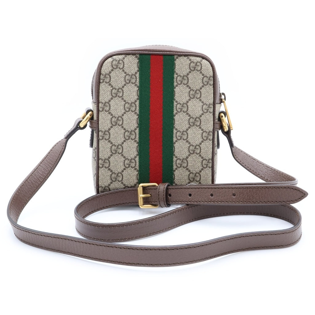 GUCCI(グッチ) GGマーモント オフィディア ショルダーバッグ ミニバッグ ベージュ×ブラウン レザー 735403 ゴールド金具 レディース