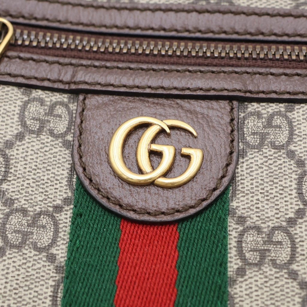 GUCCI(グッチ) GGマーモント オフィディア ショルダーバッグ ミニバッグ ベージュ×ブラウン レザー 735403 ゴールド金具 レディース