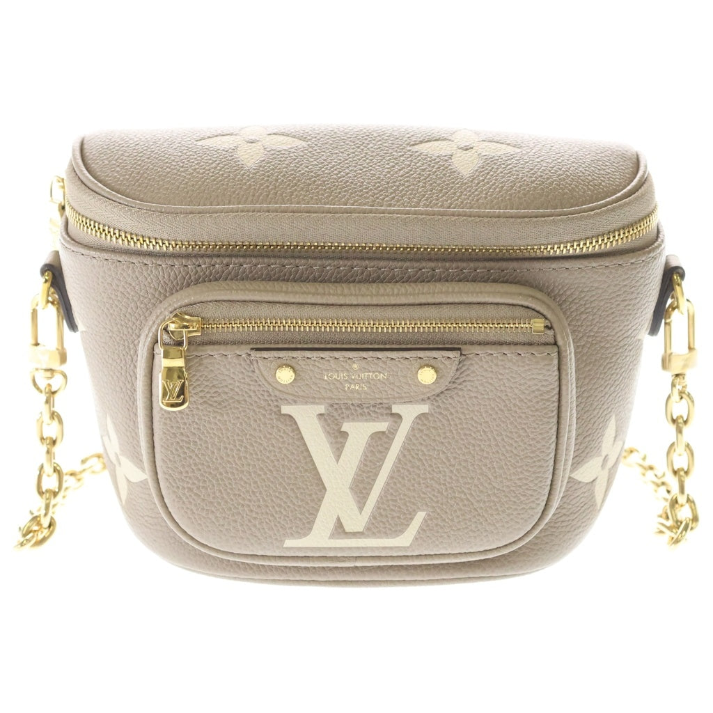 LOUIS VUITTON(ルイヴィトン) モノグラム アンプラント ミニバムバッグ バイカラー ショルダーバッグ ベージュ レザー M83219 ゴールド金具 レディース