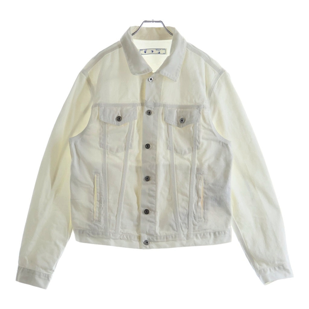 OFF-WHITE(オフホワイト) ロゴプリント デニム トラッカージャケット ホワイト OMYE054F21DEN002