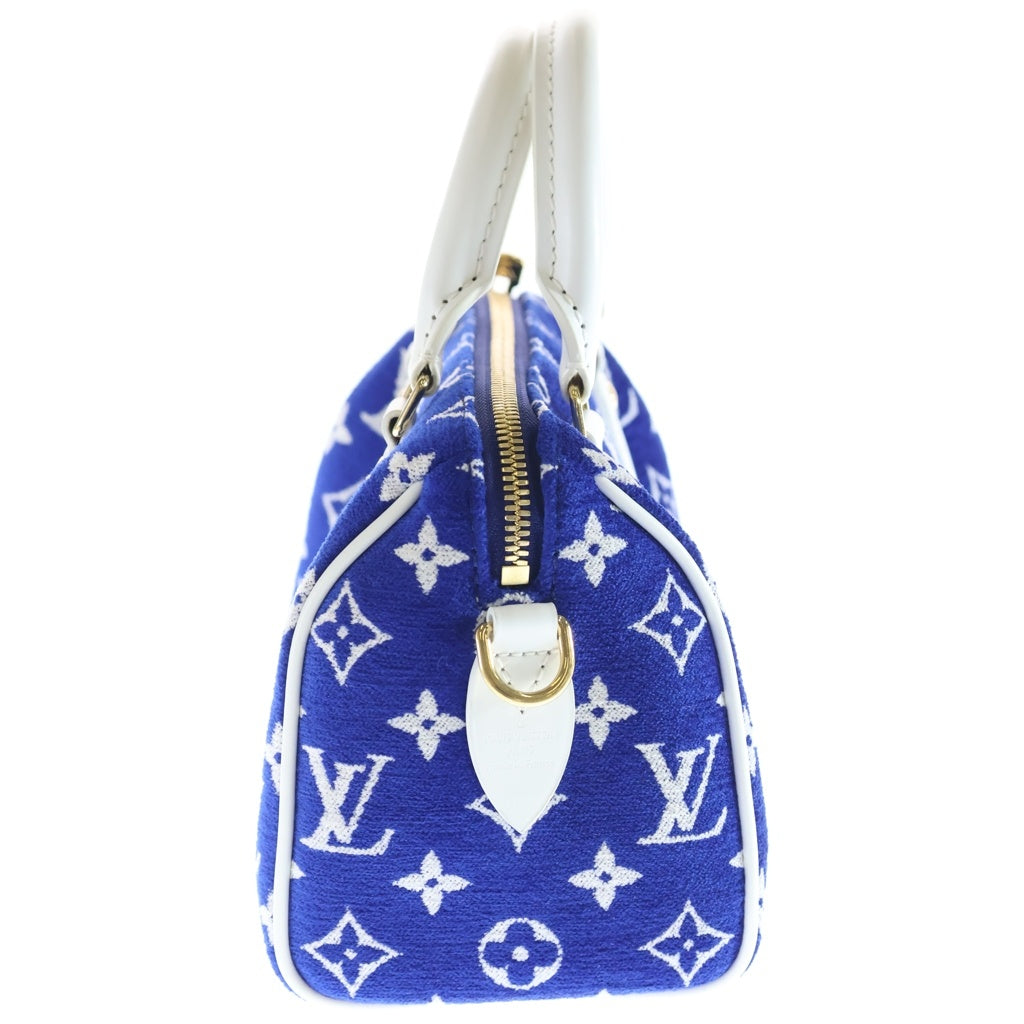 LOUIS VUITTON(ルイヴィトン) LVマッチ スピーディバンドリエール 20 2WAYバッグ ハンドバッグ ショルダーバッグ ミニボストンバッグ ブルー×ホワイト レザー M20751 ゴールド金具 レディース