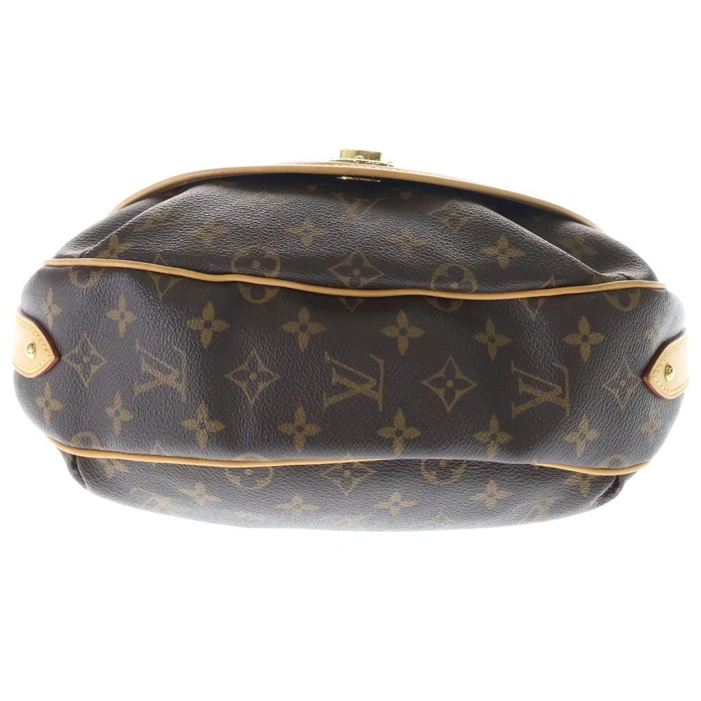 LOUIS VUITTON(ルイヴィトン) モノグラム トゥラムGM ショルダーバッグ ブラウン レザー×PVC M40075 ゴールド金具 レディース