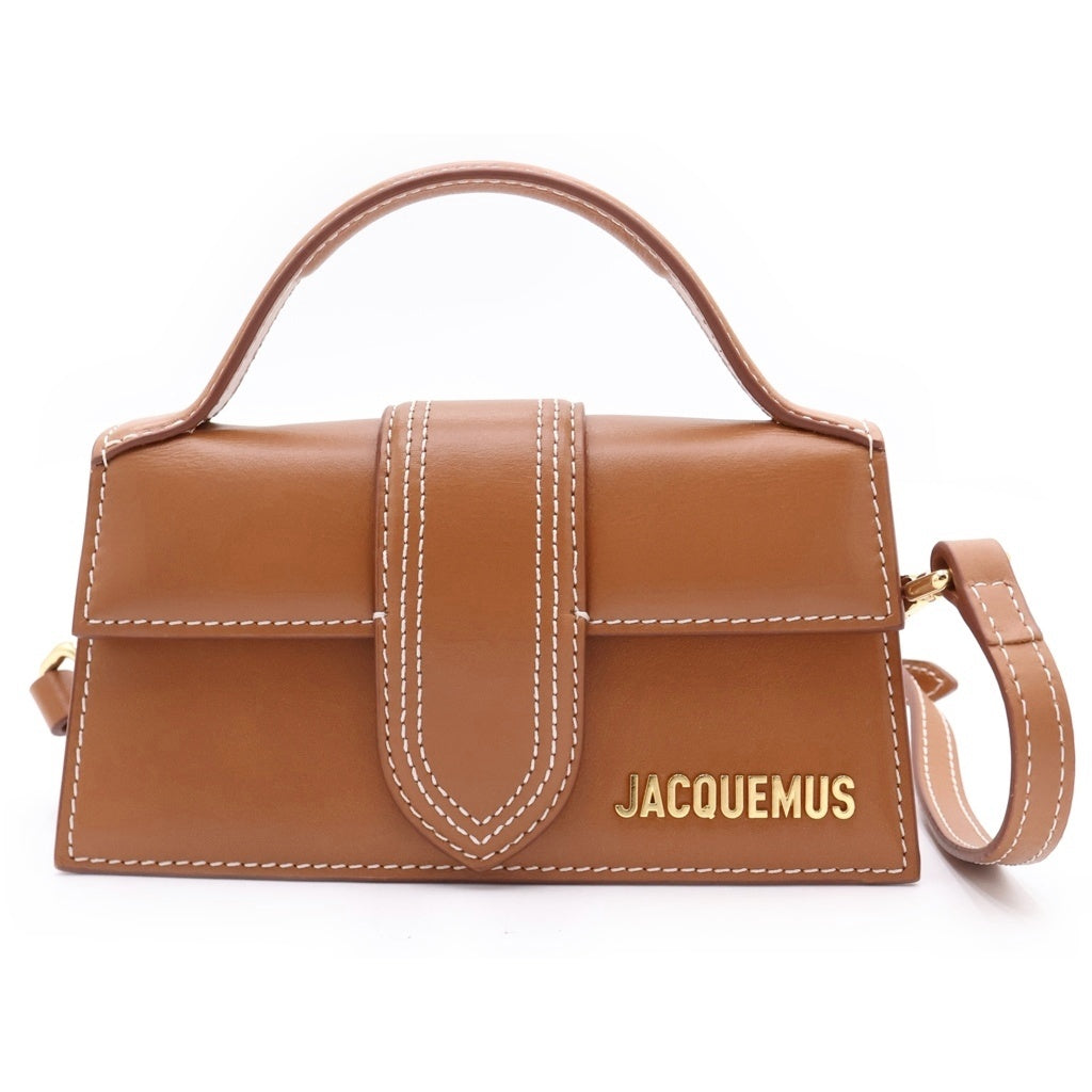 JACQUEMUS(ジャックムス) LE BAMBINO ル バンビーノ ロゴ レザー 2WAY ハンド ショルダーバッグ ゴールド金具 ブラウン 213BA006-3072811 レディース
