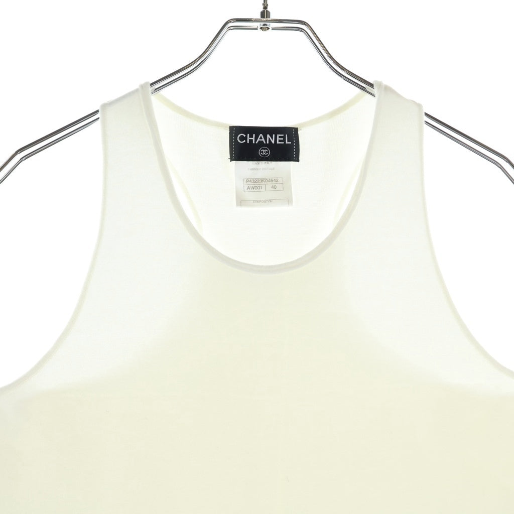 CHANEL(シャネル) ココマーク パイピング ノースリーブニット ホワイト #40 P43223K04542 レディース