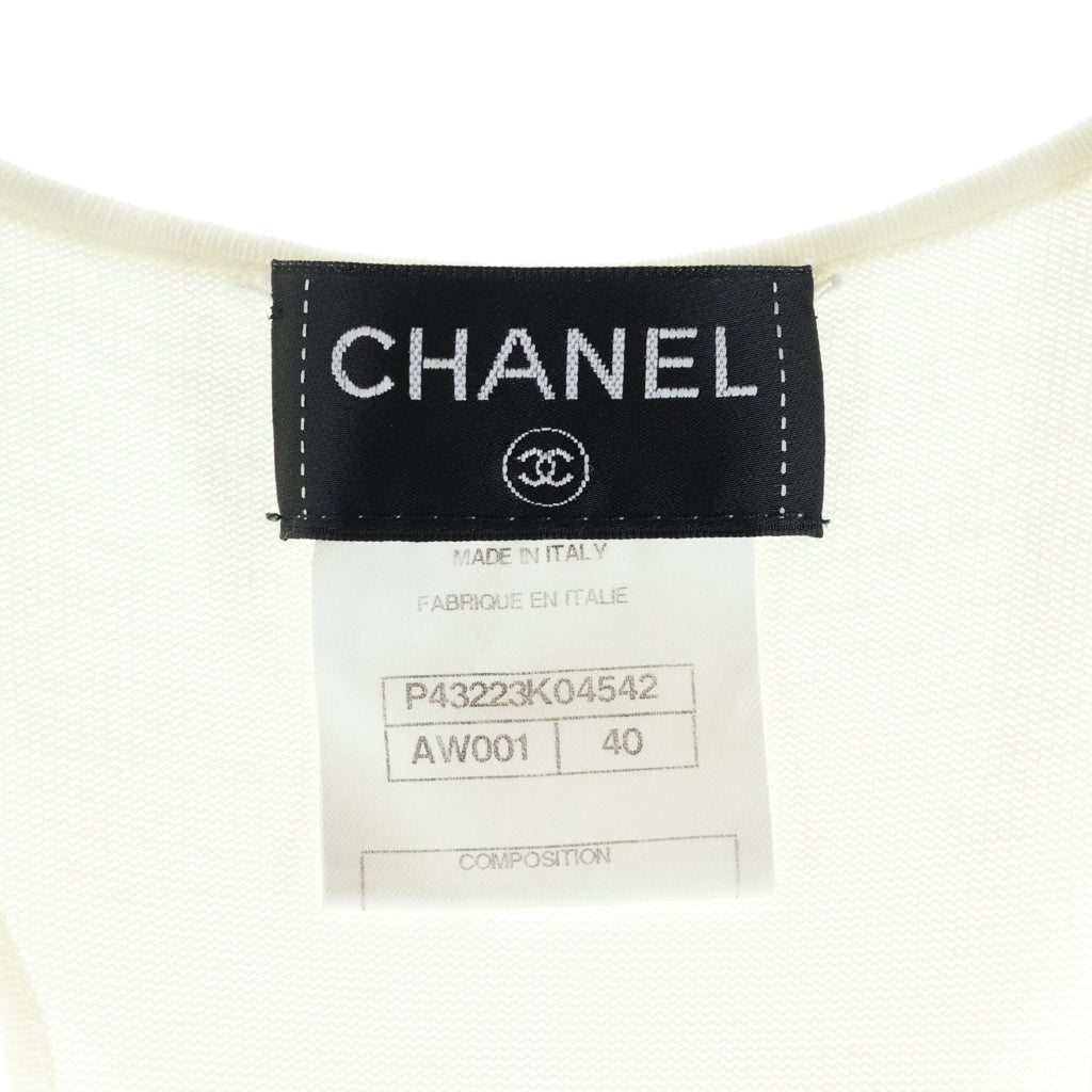CHANEL(シャネル) ココマーク パイピング ノースリーブニット ホワイト #40 P43223K04542 レディース