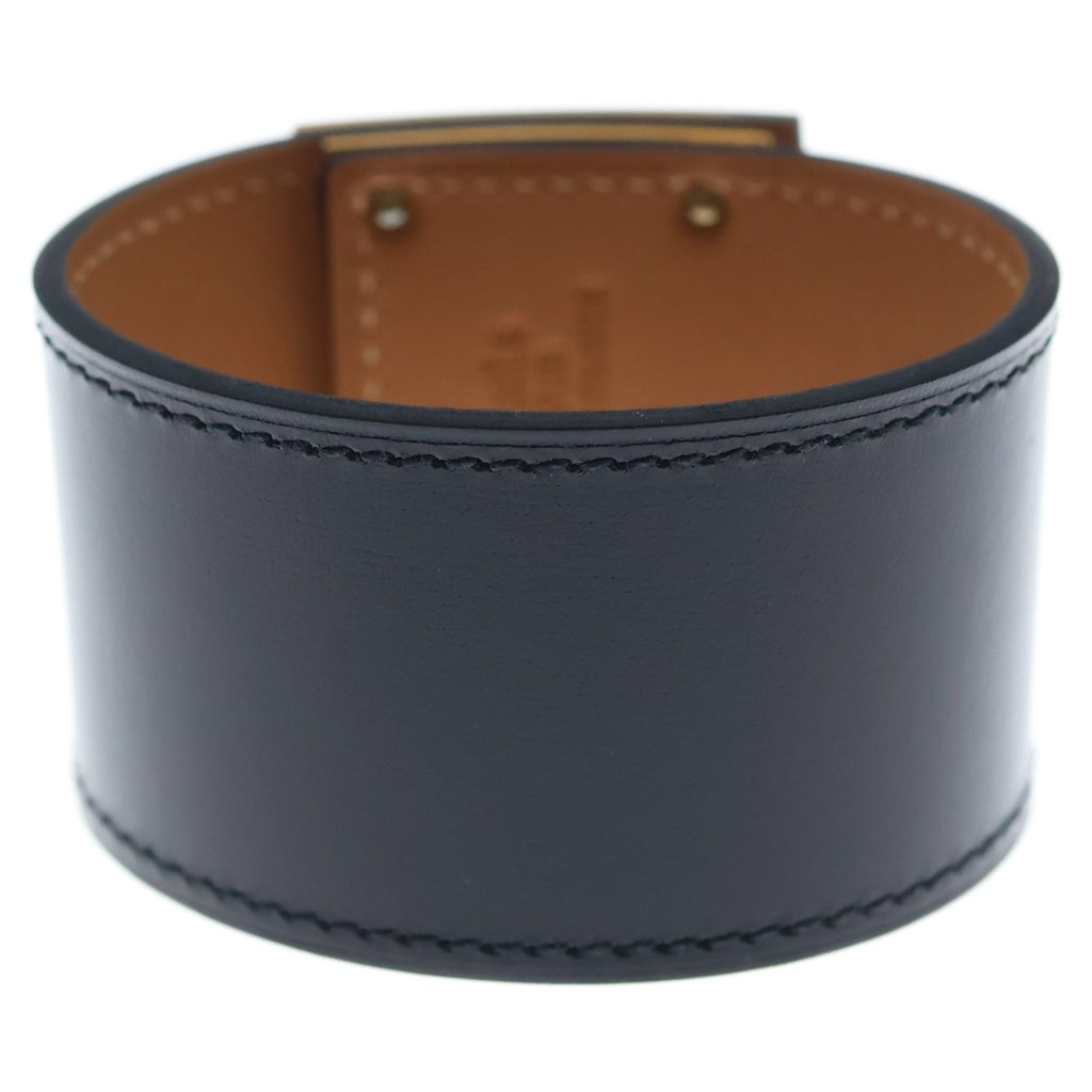 HERMES(エルメス) ケリードッグ ブレスレット ブラック レザー ゴールド金具 Y刻印 レディース