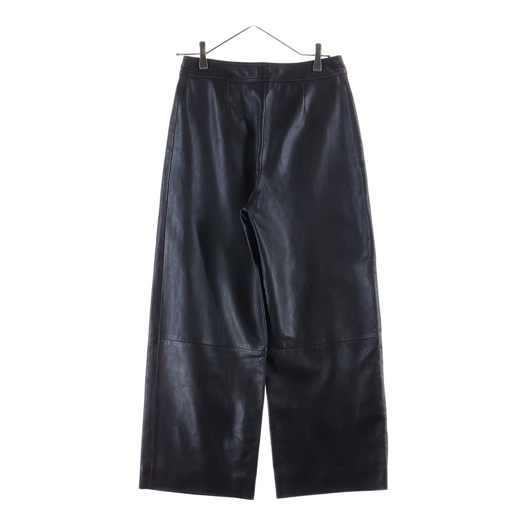 CHANEL(シャネル) ■ココボタン ストレートパンツ ブラウン レザー レディース
