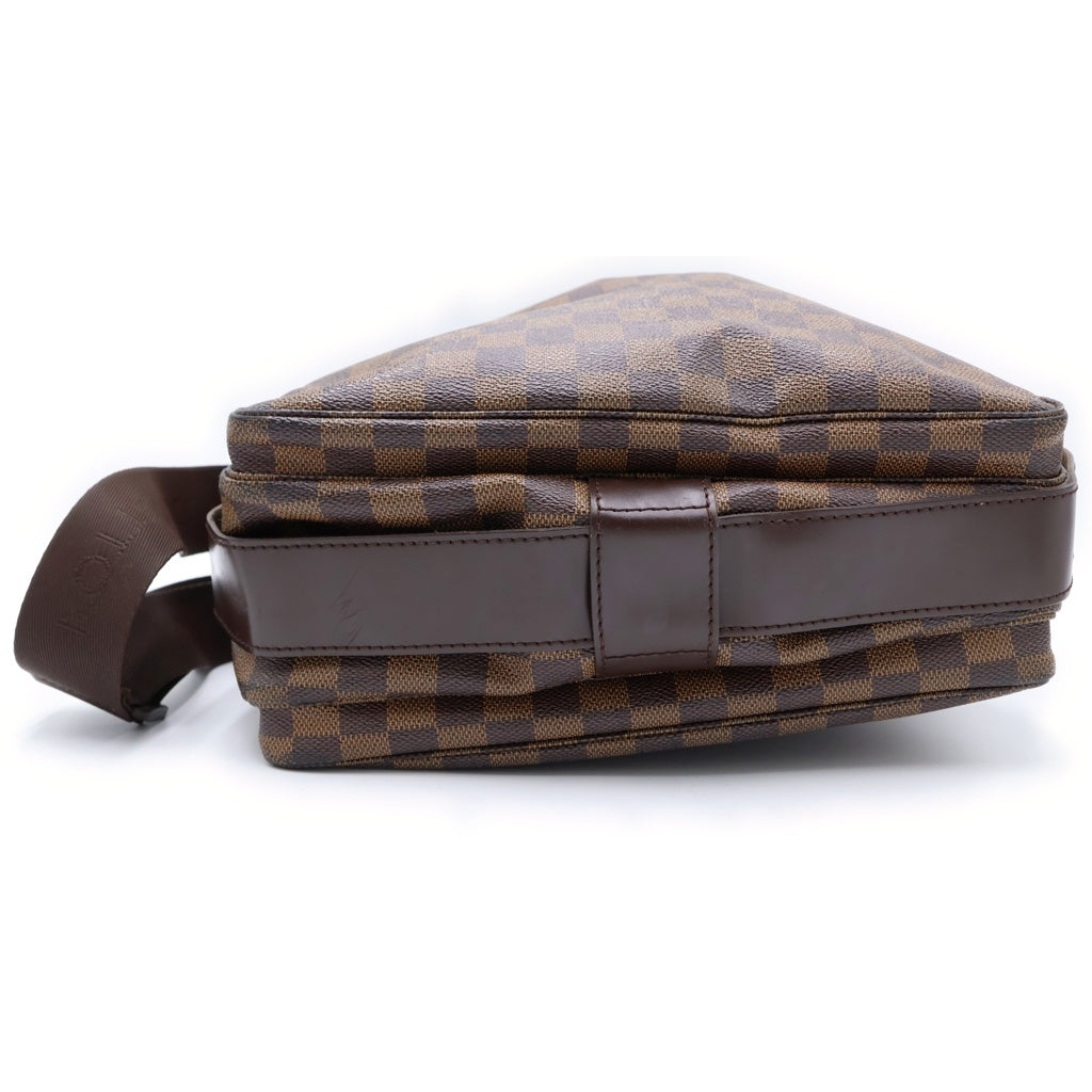 LOUIS VUITTON(ルイヴィトン) ダミエ ナヴィグリオ ショルダーバッグ ブラウン レザー×PVC N45255 ゴールド金具 レディース