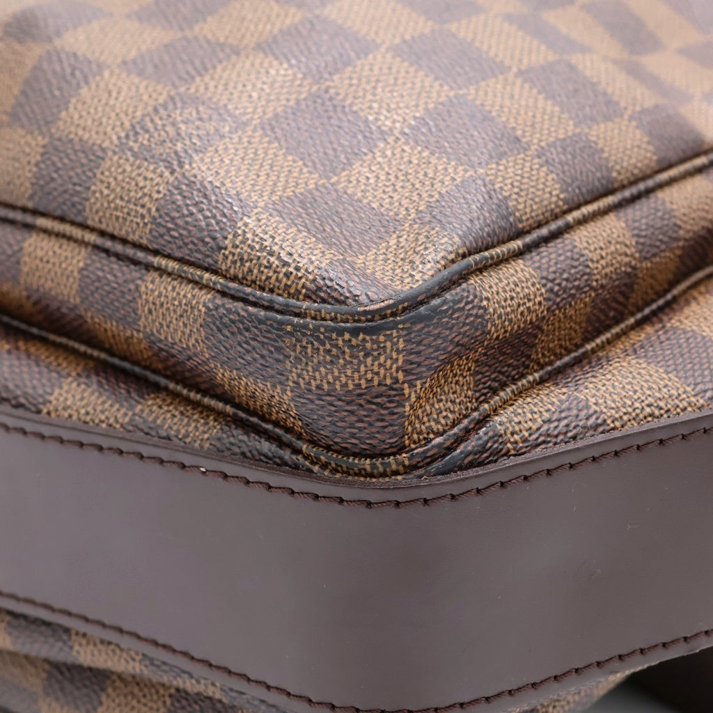 LOUIS VUITTON(ルイヴィトン) ダミエ ナヴィグリオ ショルダーバッグ ブラウン レザー×PVC N45255 ゴールド金具 レディース