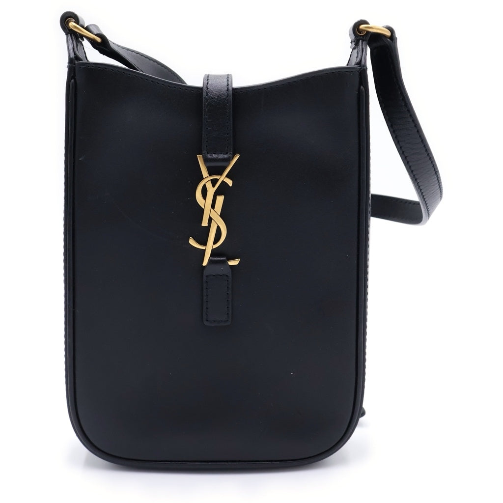 SAINT LAURENT PARIS(サンローランパリ) サンローラン ショルダーバッグ ミニバッグ フォンショルダー ブラック カーフスキン 735214 ゴールド金具 レディース