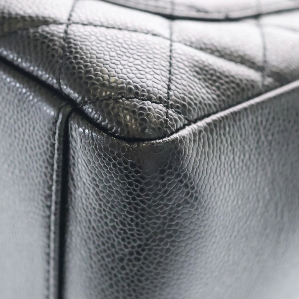 CHANEL(シャネル) マトラッセ ココマーク キャビアスキン レザー チェーン トートバッグ ゴールド金具 ブラック 18番台 A50995 レディース