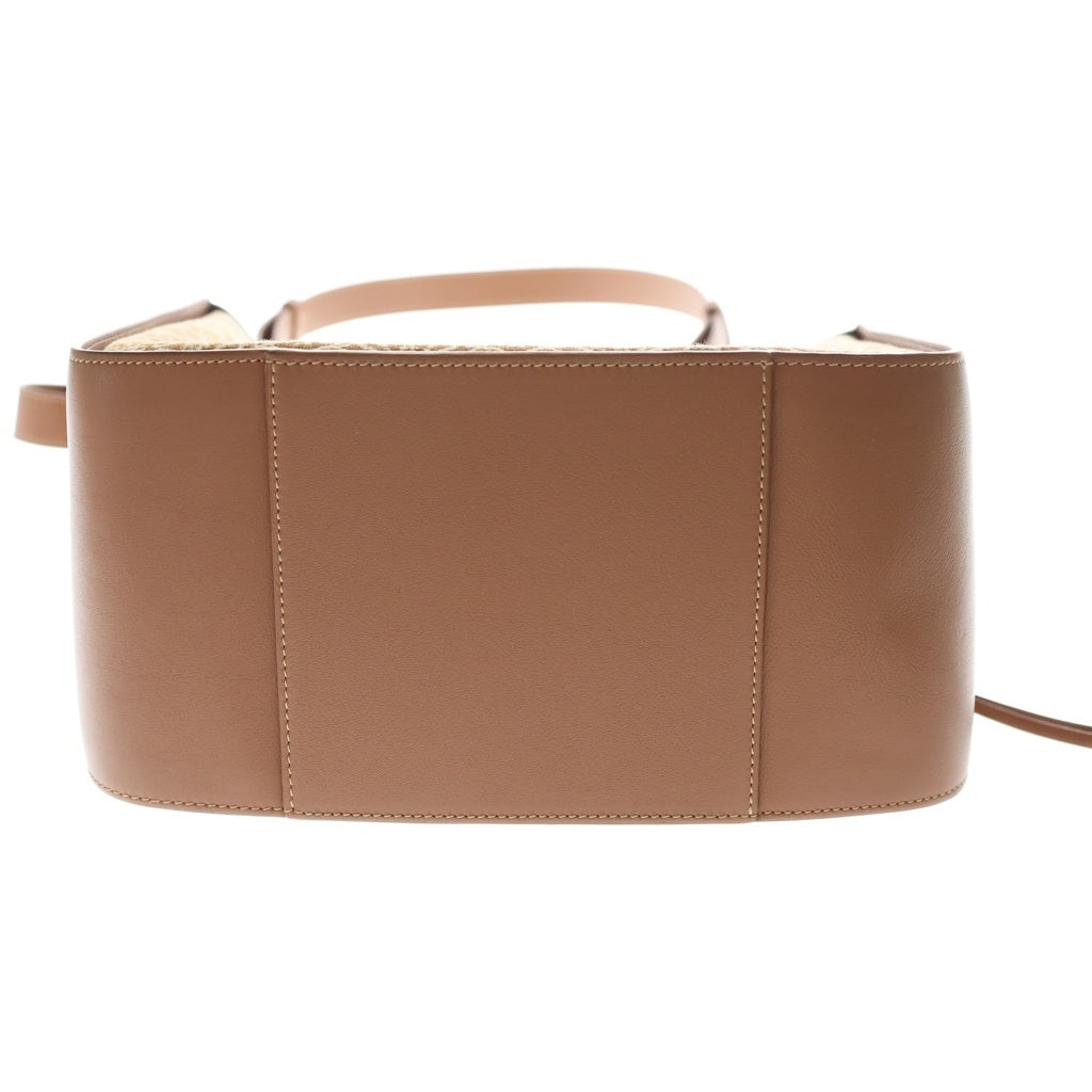 LOEWE(ロエベ) ハンモック スモール ショルダーバッグ ブラウン レザー×キャンバス ゴールド金具 レディース