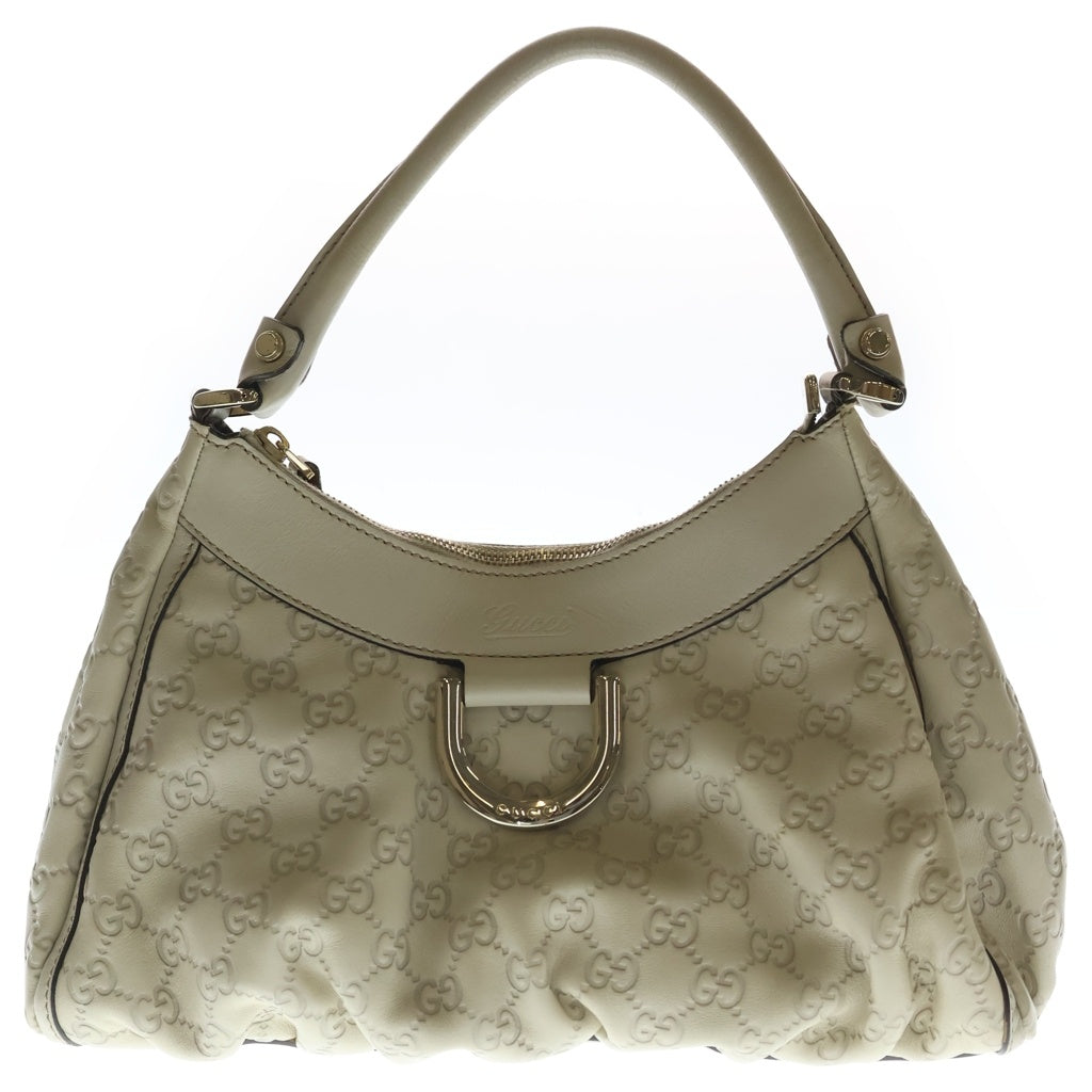 GUCCI(グッチ) グッチシマ アビー ワンショルダーバッグ ホワイト レザー 190525 レディース