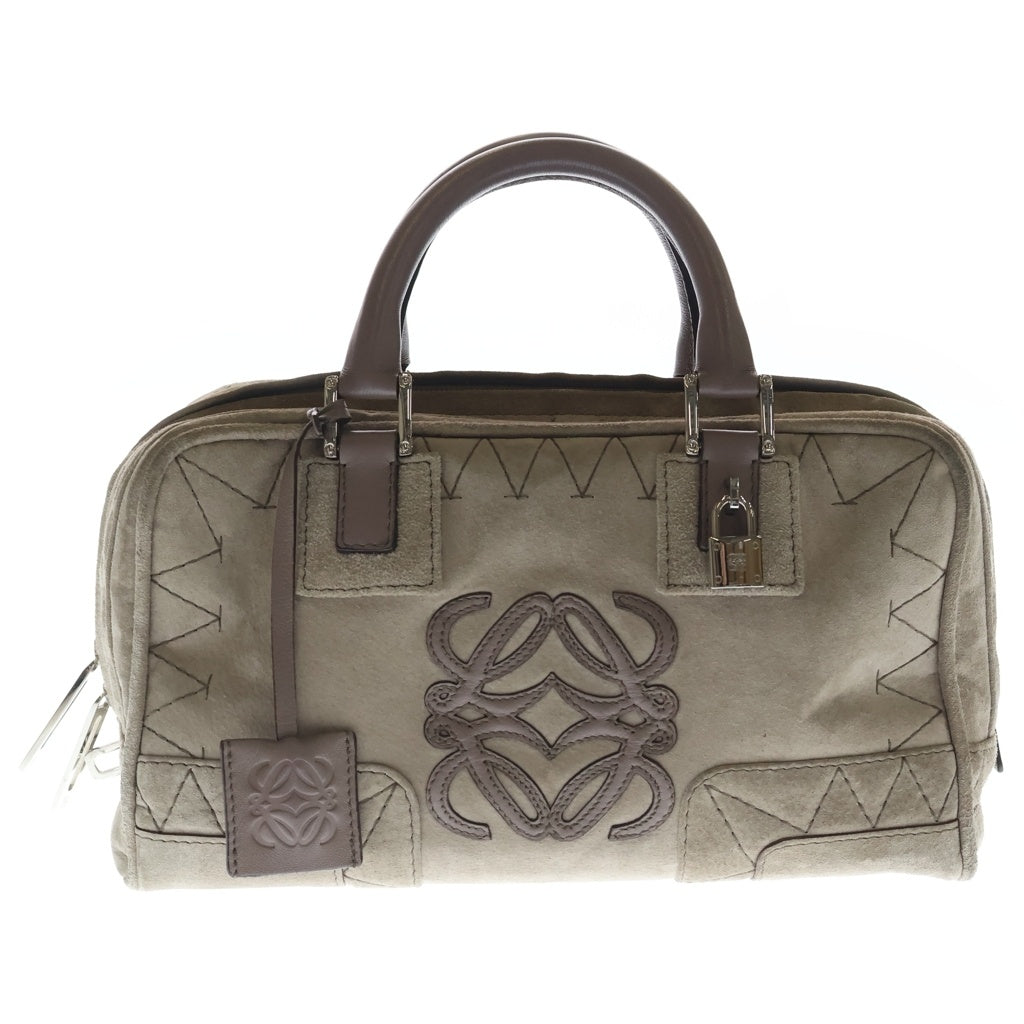 LOEWE(ロエベ) アマソナ28 グレー スエード×レザー ハンドバッグ レディース