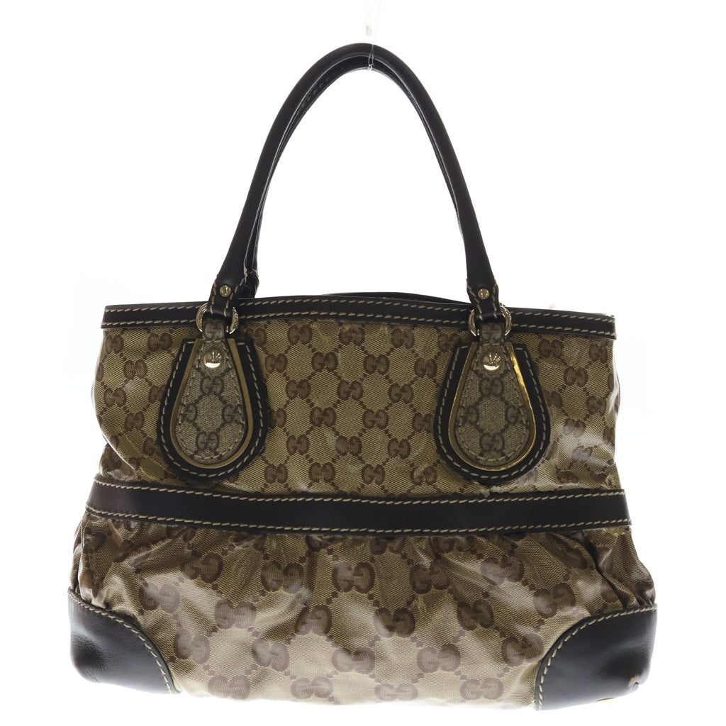GUCCI(グッチ) GGクリスタル ハンドバッグ ブラウン系 コーティングキャンバス×レザー 223964 レディース