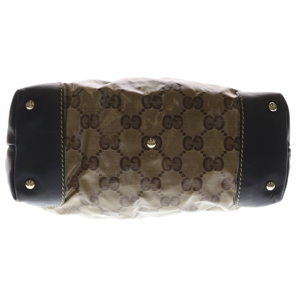 GUCCI(グッチ) GGクリスタル ハンドバッグ ブラウン系 コーティングキャンバス×レザー 223964 レディース