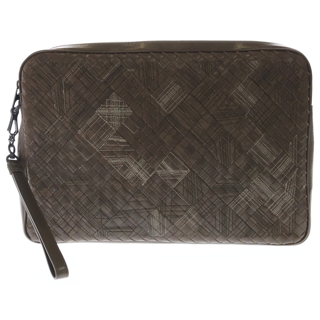 BOTTEGA VENETA(ボッテガヴェネタ) アトラス イントレチャート クラッチバッグ ブラウン レザー