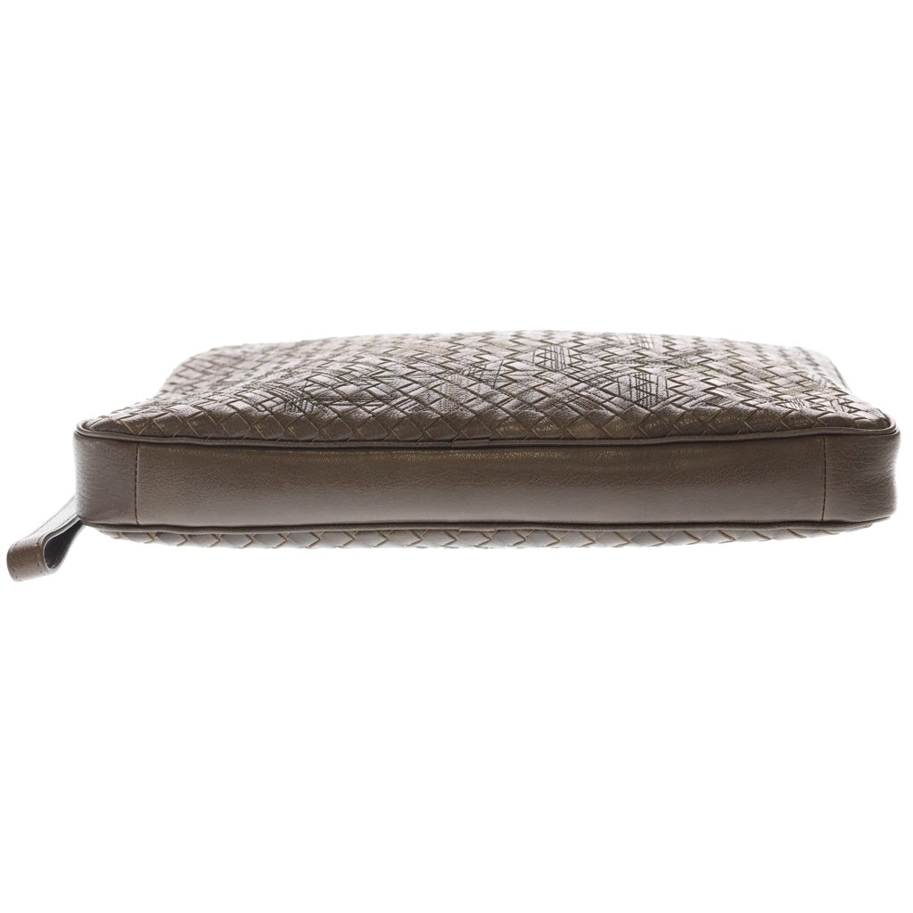 BOTTEGA VENETA(ボッテガヴェネタ) アトラス イントレチャート クラッチバッグ ブラウン レザー