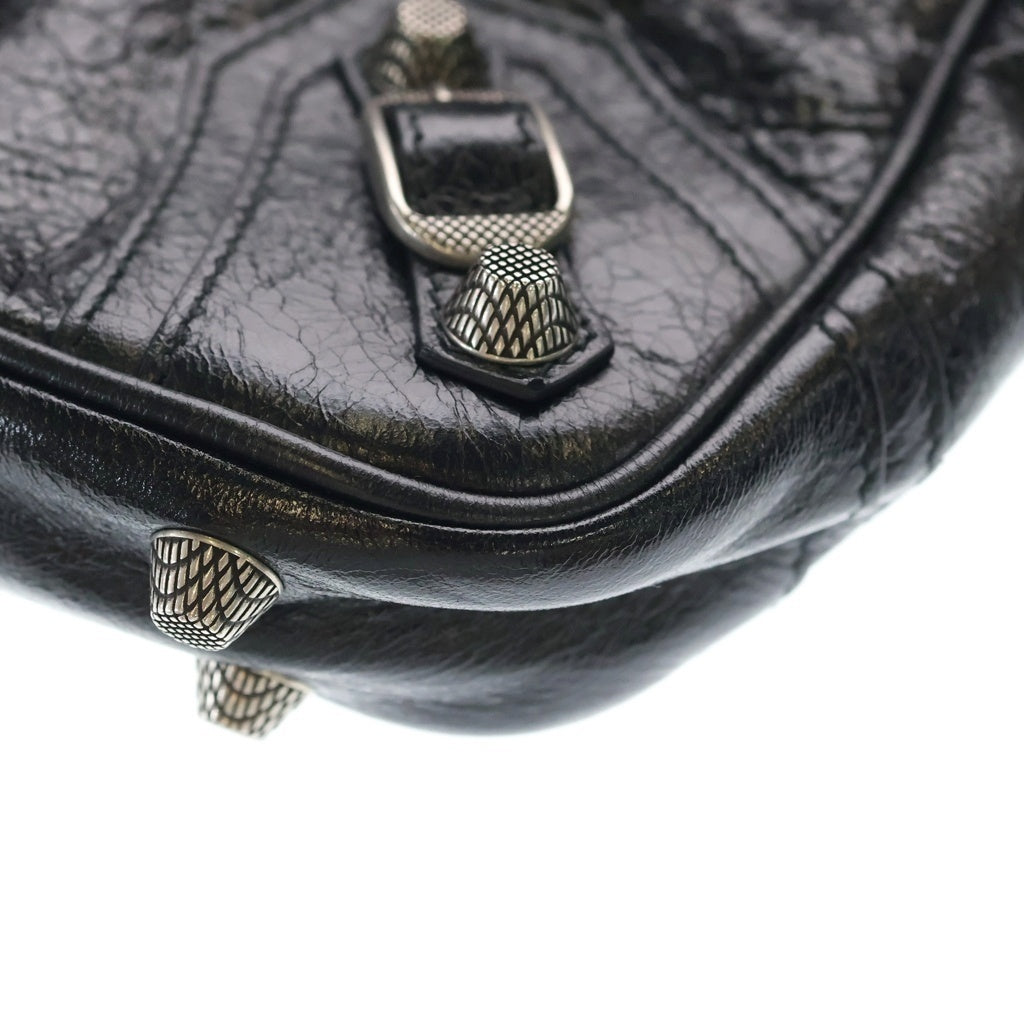 BALENCIAGA(バレンシアガ) ルカゴール ショルダーバッグ ミニバッグ ブラック レザー 719065 シルバー金具 レディース