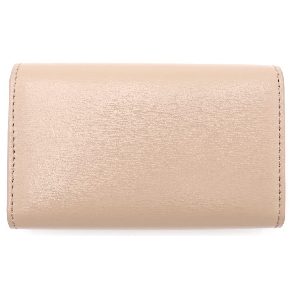 CELINE(セリーヌ) トリオンフ キーケース 6連 キーリング ベージュ シャイニーカーフスキン ゴールド金具