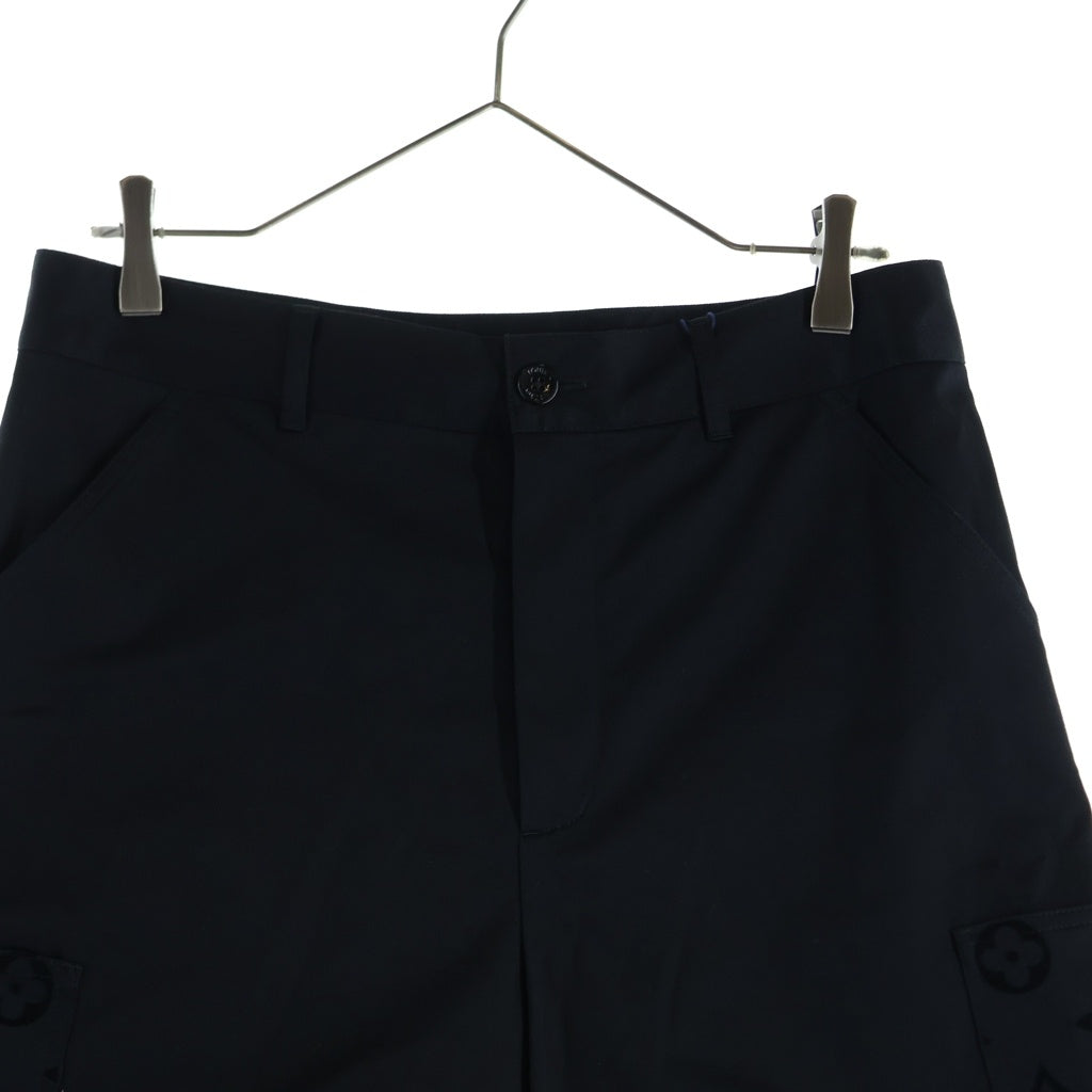 LOUIS VUITTON(ルイヴィトン) 24AW モノグラム フロック フロッキープリント カーゴ ハーフ ショートパンツ ショーツ ブラック RM242MQ FUG HRP43W