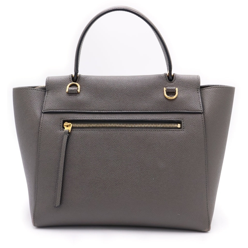 CELINE(セリーヌ) ベルトバッグ ショルダーバッグ ハンドバッグ 2WAYバッグ グレージュ レザー ゴールド金具 レディース