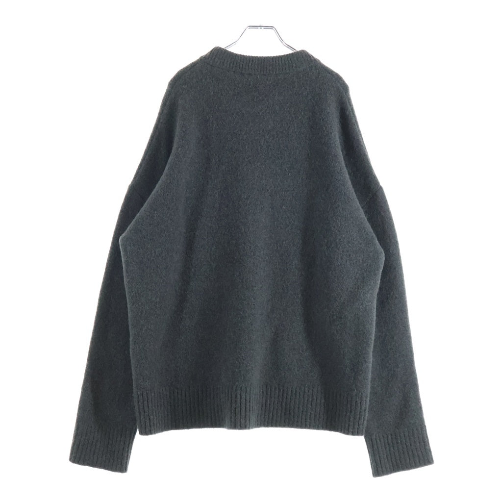 ami paris(アミパリス) ハートロゴ ジャガード クルーネック プルオーバー アルパカ ニット セーター グレー