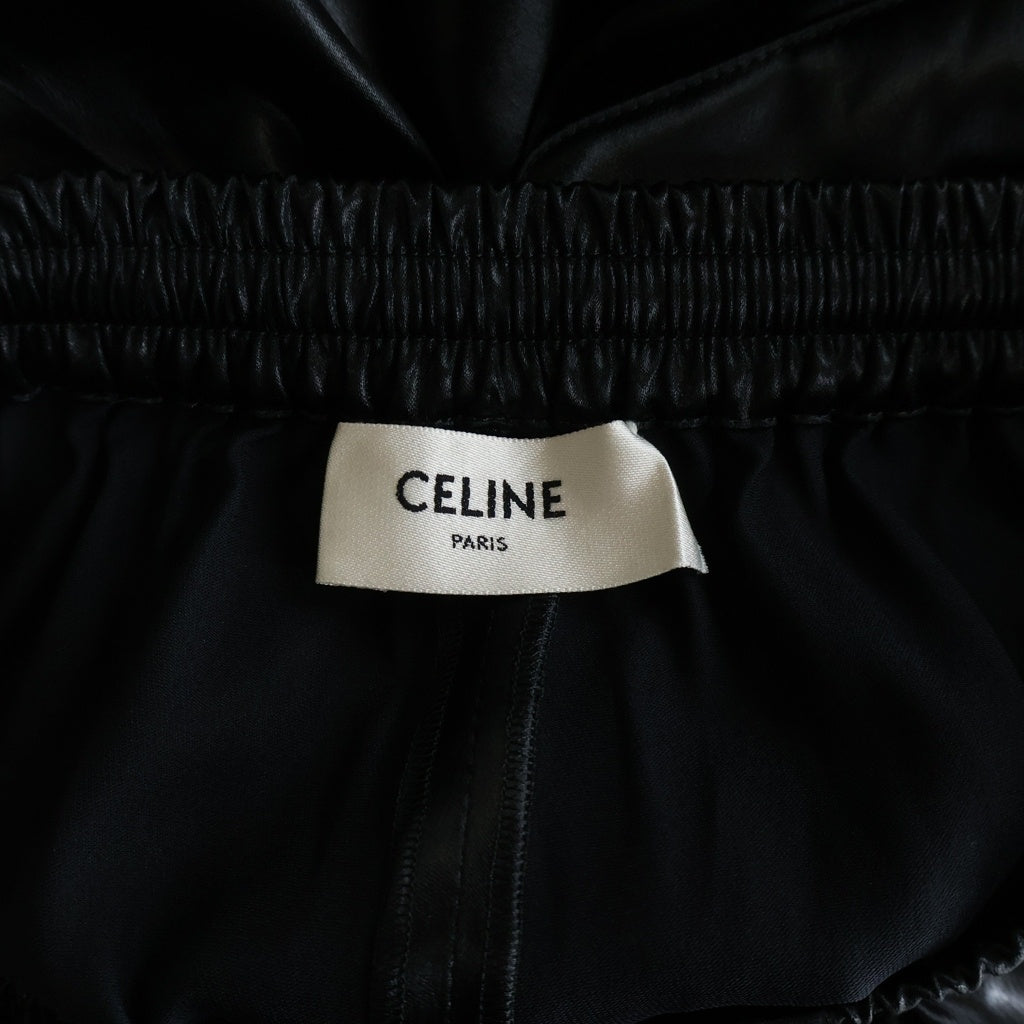 CELINE(セリーヌ) トリオンフ サイドライン シルク混 アセテート トラックパンツ ブラック レディース 2P71A199Q.38NO