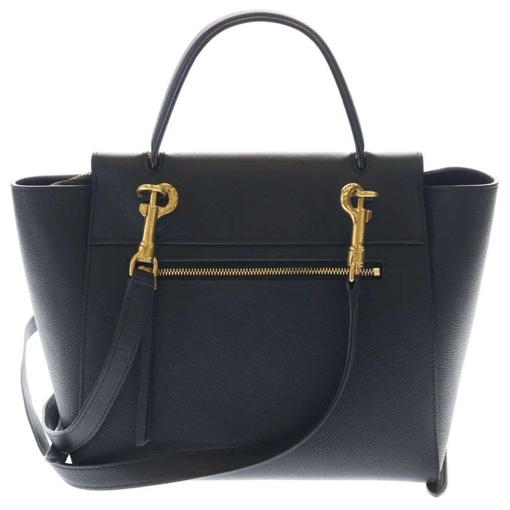 CELINE(セリーヌ) ベルトバッグ マイクロ レザー 2WAYバッグ ハンドバッグ ショルダーバッグ ブラック ゴールド金具 レディース