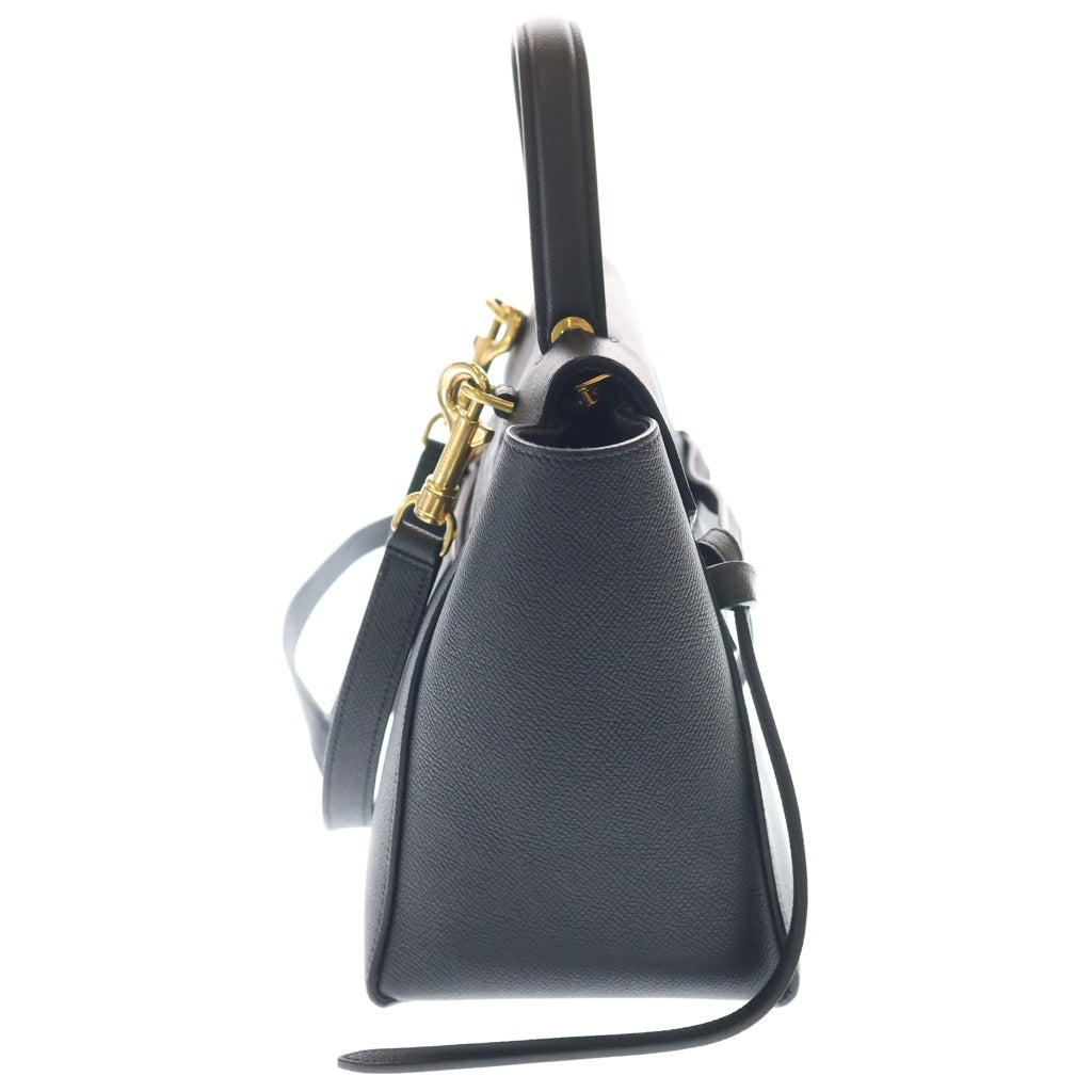 CELINE(セリーヌ) ベルトバッグ マイクロ レザー 2WAYバッグ ハンドバッグ ショルダーバッグ ブラック ゴールド金具 レディース
