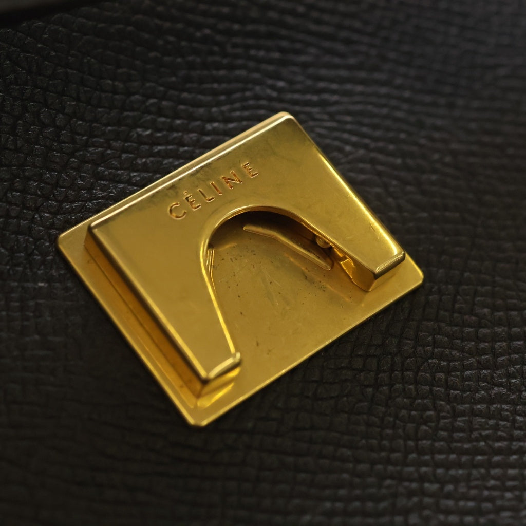 CELINE(セリーヌ) ベルトバッグ マイクロ レザー 2WAYバッグ ハンドバッグ ショルダーバッグ ブラック ゴールド金具 レディース