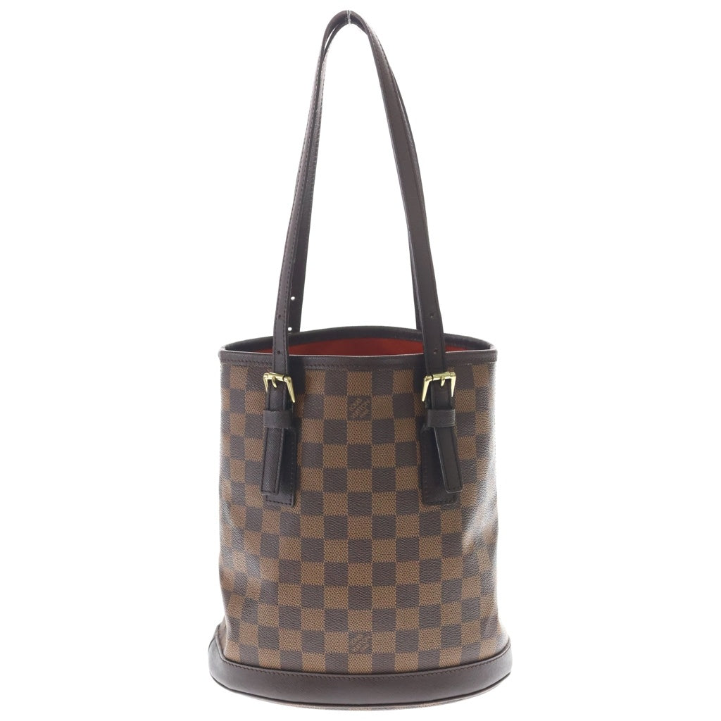 LOUIS VUITTON(ルイヴィトン) ダミエ マレ ハンドバッグ ミニトートバッグ ブラウン レザー×PVC N42240 ゴールド金具 レディース