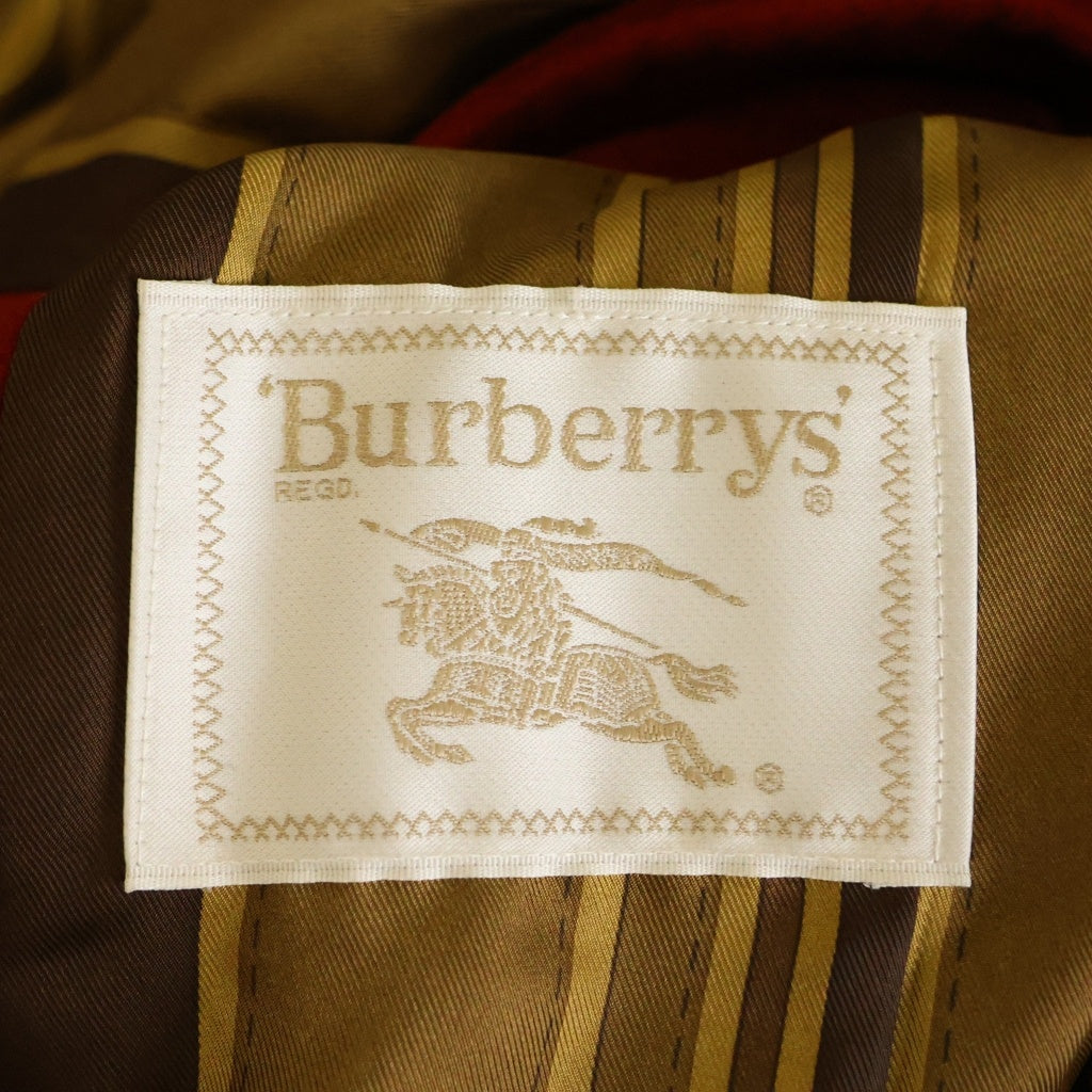 BURBERRYS(バーバリーズ) ノバチェックウールロングコート レッド レディース