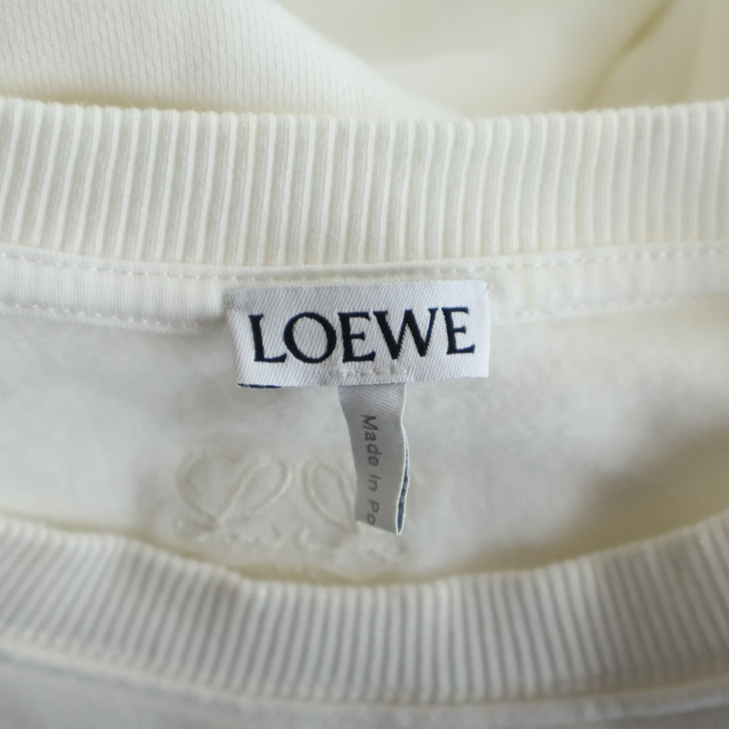 LOEWE(ロエベ) レタープリント 長袖クルーネックスウェットトレーナー ホワイト H526Y24X35