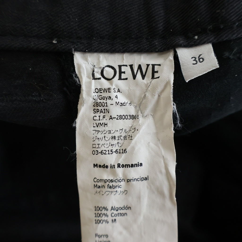 LOEWE(ロエベ) ツイル ボタンフライパンツ ブラック