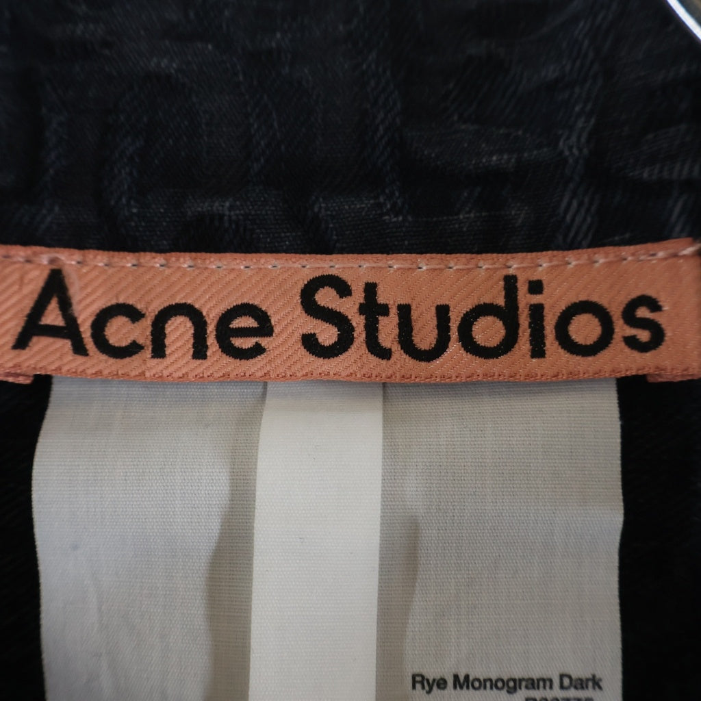 Acne Studios(アクネ ストゥディオズ) モノグラム ジャカードデニムジャケット 総柄 ブルー B90775