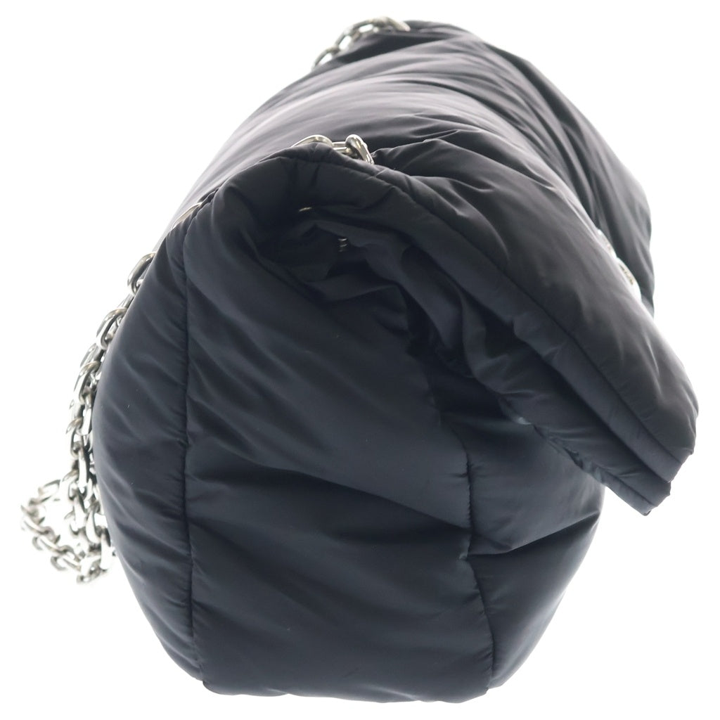 BALENCIAGA(バレンシアガ) モナコ チェーンショルダーバッグ ブラック ナイロン 765966 シルバー金具 レディース