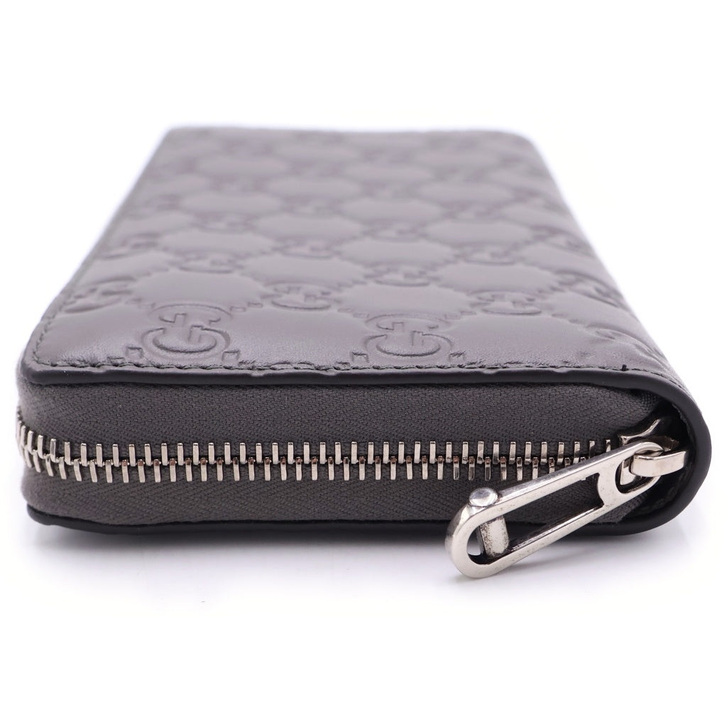 GUCCI(グッチ) GGエンブレム ジップアラウンドウォレット 長財布 カードケース グレージュ レザー 860868 シルバー金具 レディース
