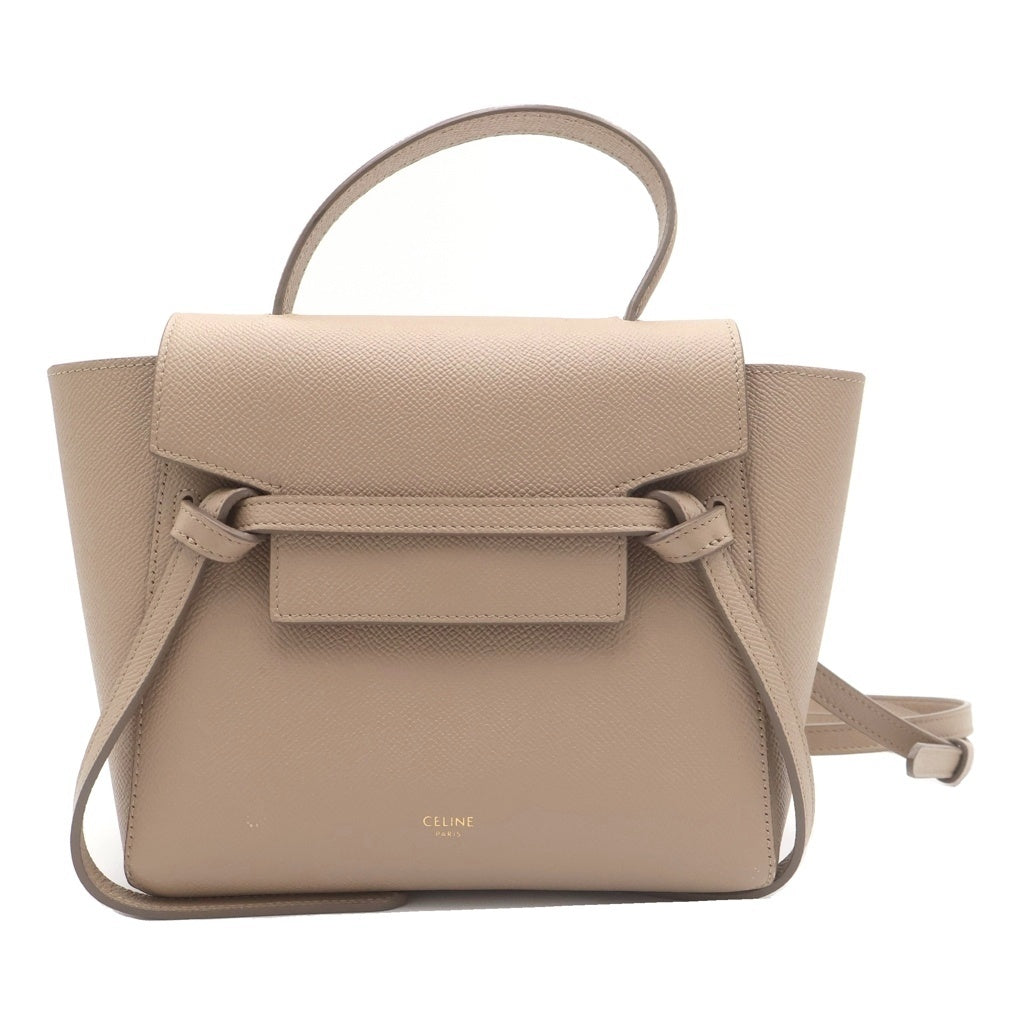 CELINE(セリーヌ) ピコ ベルトバッグ レザー 2WAY ショルダーバッグ ハンドバッグ ベージュ レディース