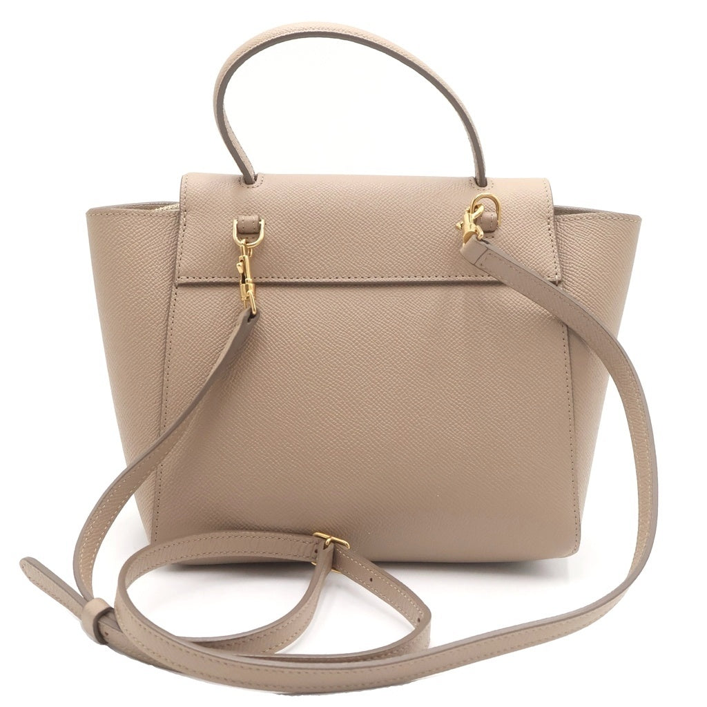CELINE(セリーヌ) ピコ ベルトバッグ レザー 2WAY ショルダーバッグ ハンドバッグ ベージュ レディース