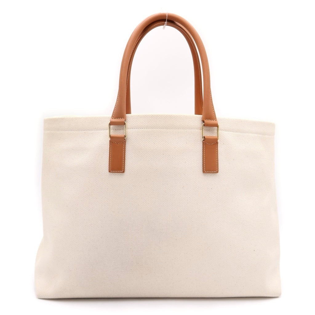 CELINE(セリーヌ) ホリゾンタルカバ トートバッグ ハンドバッグ ブラウン/ベージュ キャンバス×レザー レディース