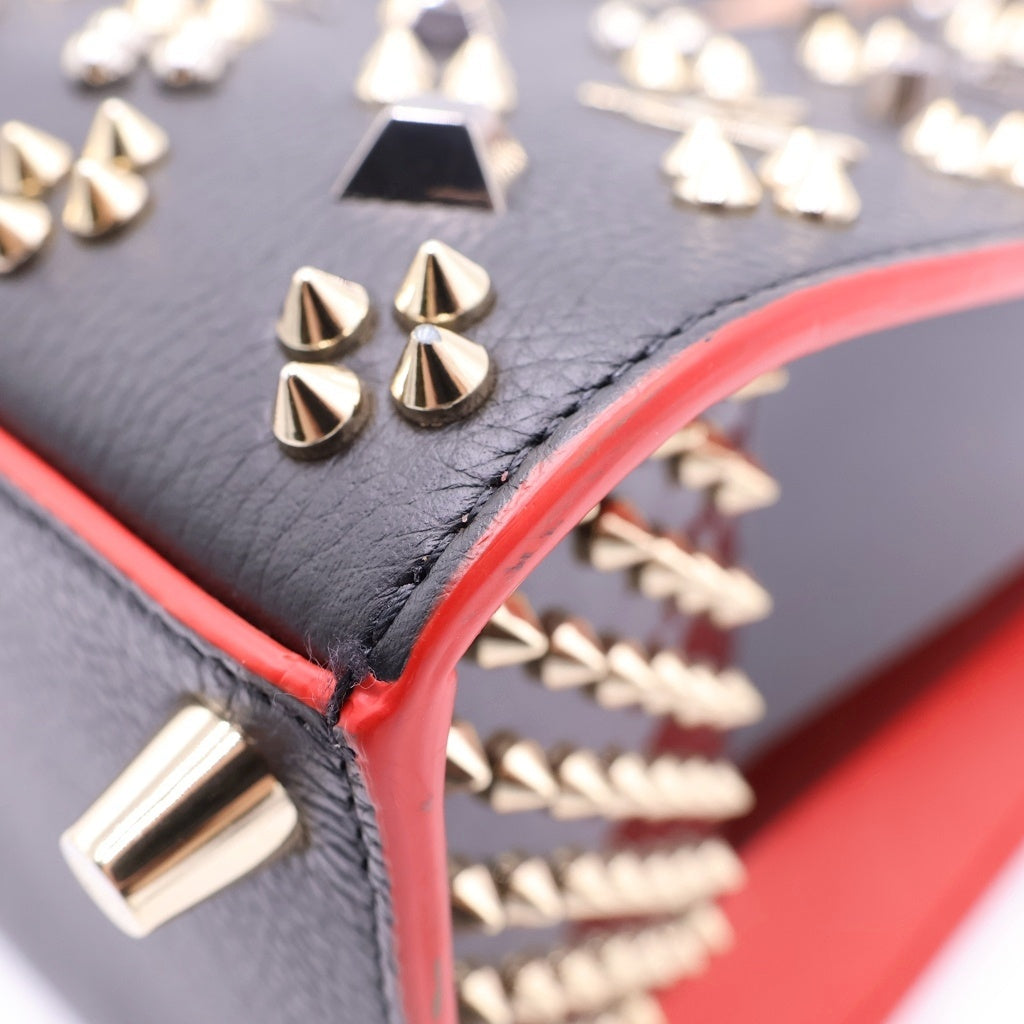 CHRISTIAN LOUBOUTIN(クリスチャンルブタン) パロマ スタッズ レザー 2WAY ショルダーバッグ ハンドバッグ ブラック/レッド レディース