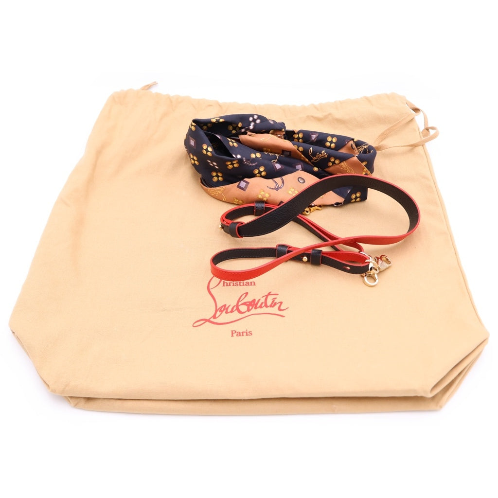 CHRISTIAN LOUBOUTIN(クリスチャンルブタン) パロマ スタッズ レザー 2WAY ショルダーバッグ ハンドバッグ ブラック/レッド レディース