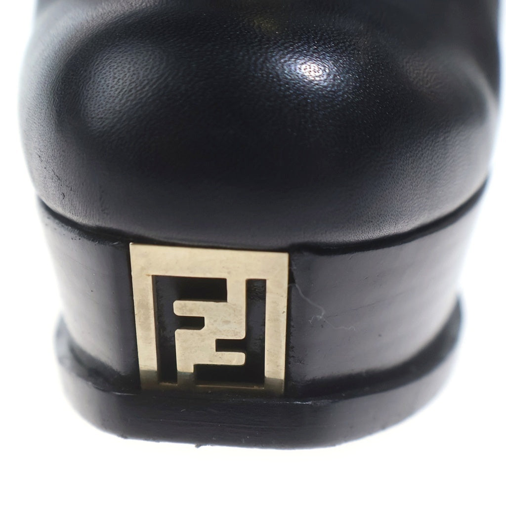 FENDI(フェンディ) FFロゴ レザー ヒール パンプス シューズ ブラック レディース