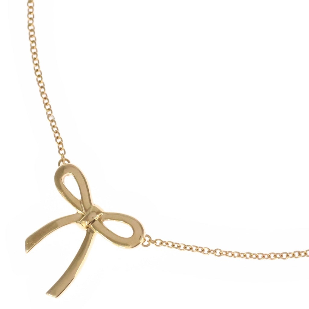 TIFFANY & Co.(ティファニー) ボウ リボン ネックレス ペンダント チェーン イエローゴールド 750YG レディース