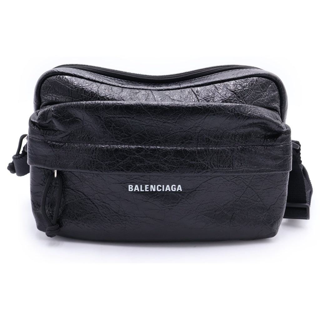 BALENCIAGA(バレンシアガ) EXPLORER カメラバッグ ショルダーバッグ ロゴ レザー ブラック