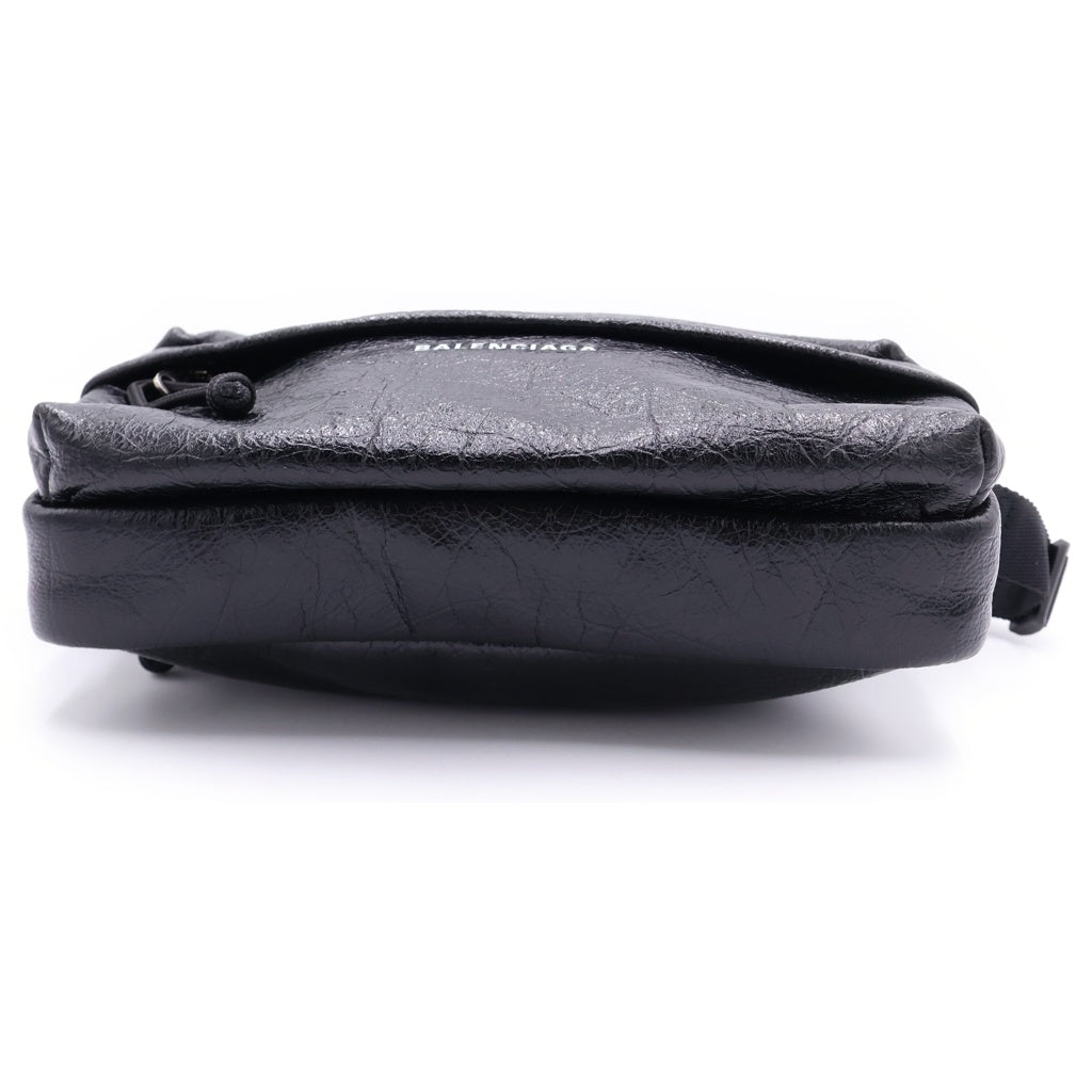 BALENCIAGA(バレンシアガ) EXPLORER カメラバッグ ショルダーバッグ ロゴ レザー ブラック