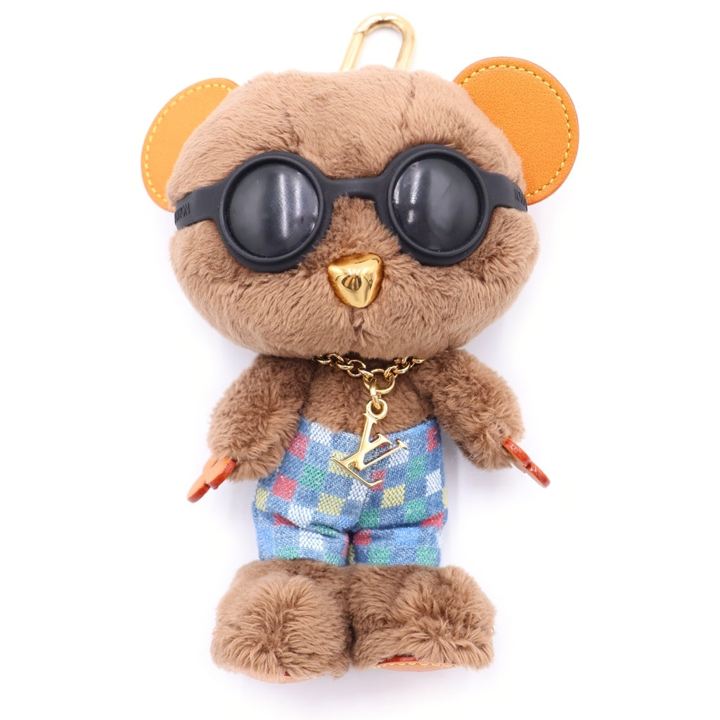 LOUIS VUITTON(ルイヴィトン) LV×NIGO LVベア バッグチャーム キーホルダー ブラウン M03178 ゴールド金具 レディース